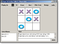 Screenshot of a game of tic-tac-toe